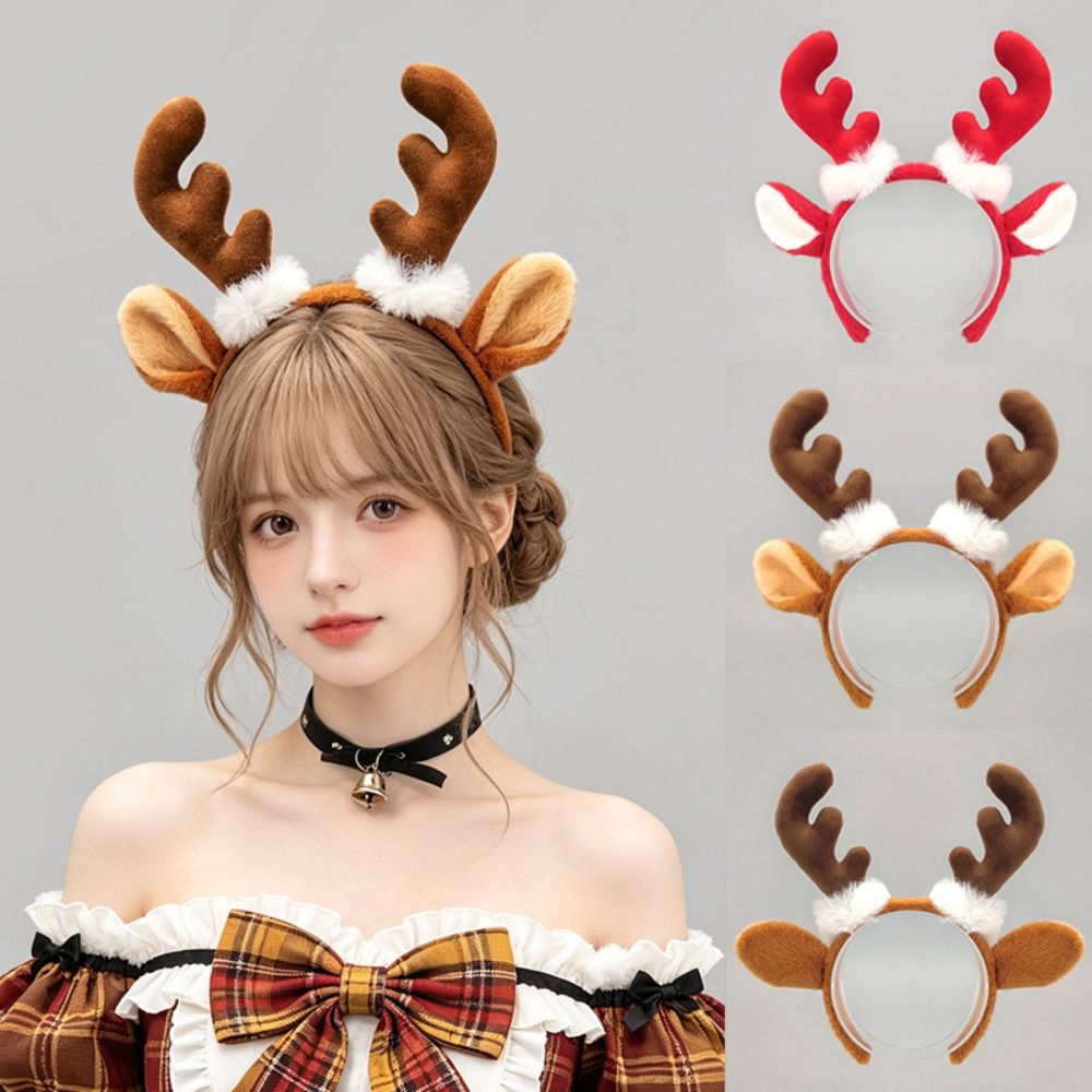 Reindeer Antlers Headband - Leuke Kerstrendierhoofdband met rendiergewei en oordetails,
