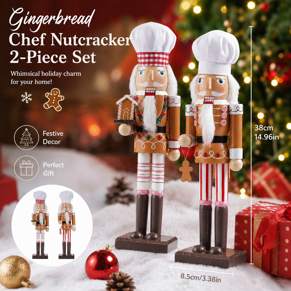 38CM Kerst Notenkraker Houten  - Nutcracker Figurine recensie en prijs