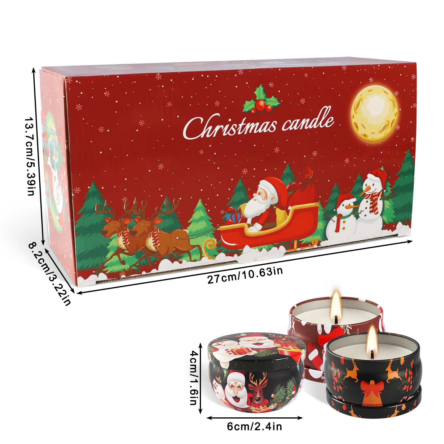 2,3 inch, 16-delige kerstgeurk - Holiday Candle Set recensie en prijs