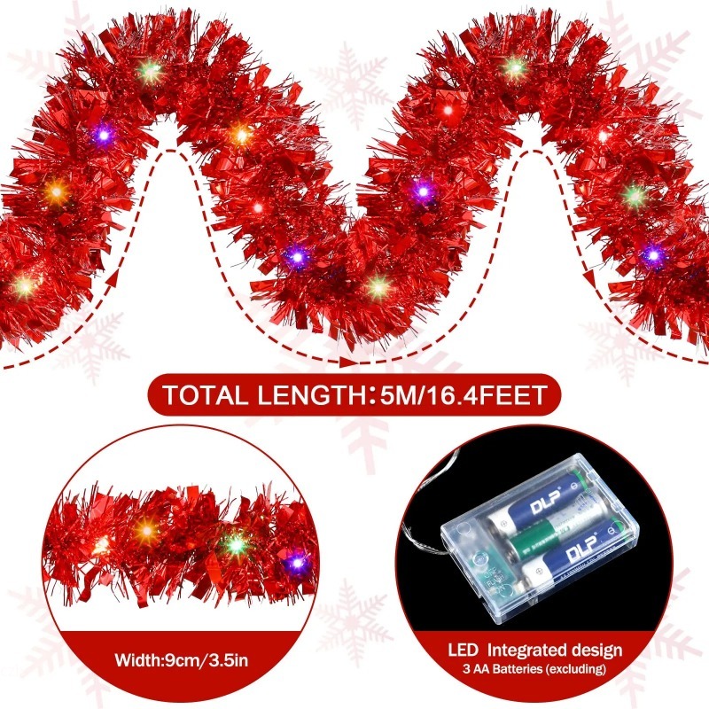 1 stuk 5M Kersttinsel-garlandd - Tinsel Garland Decoration recensie en prijs